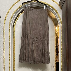 Soft Surroundings Crinkle Pleated Skirt Western Wear Office Cottagecore Size M